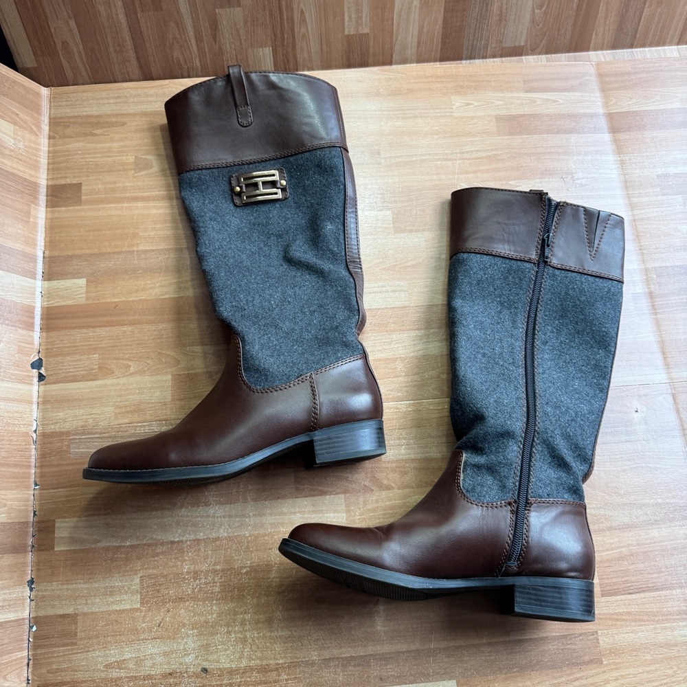 Tommy Hilfiger tall riding boots brown size 7